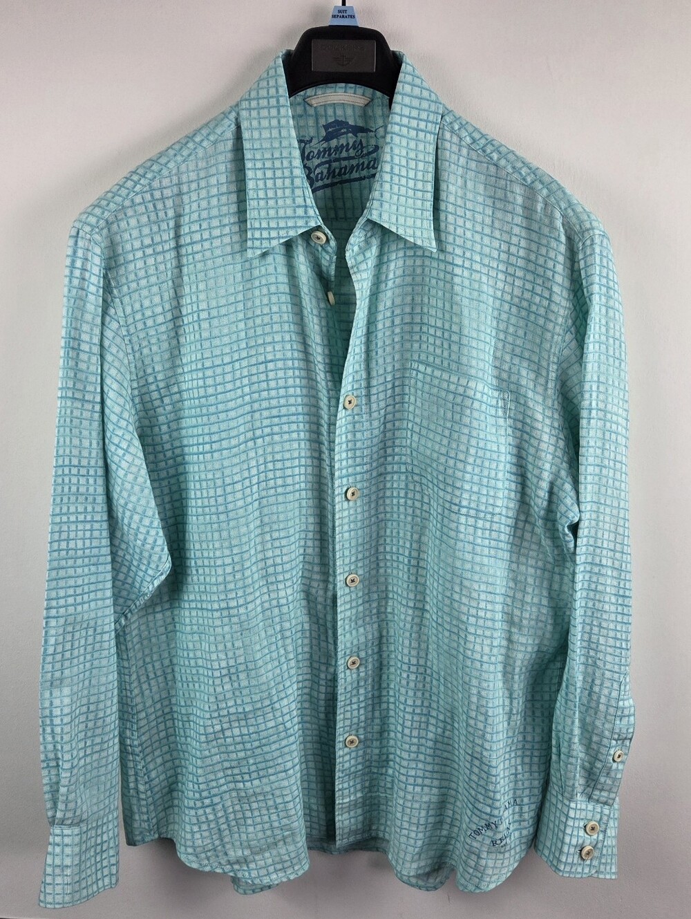 Tommy Bahama Shirt Mens Large Multicolor Long Sleeve Button Up 100% Linen Relax